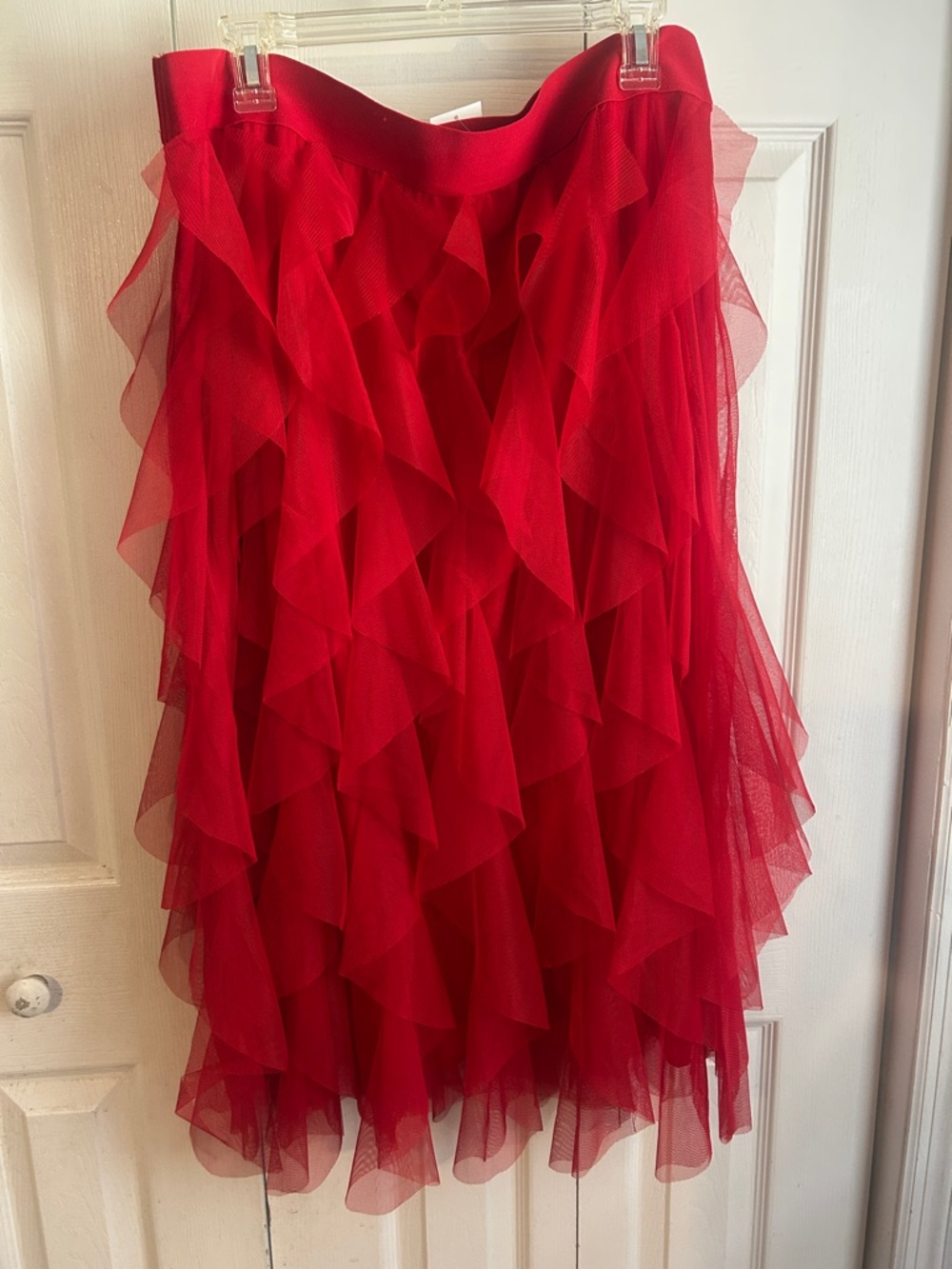 Red Waterfall Tulle Women's Skirt XL